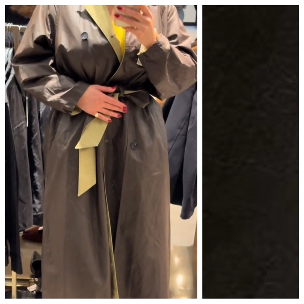 NWT. Zara ZW Collection Brown/Ecru Reversible Collared Trench Coat. Size XS. - Picture 11 of 16